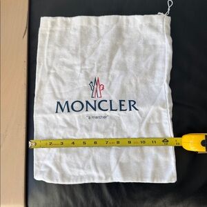 Moncler White Logo Drawstring Bag